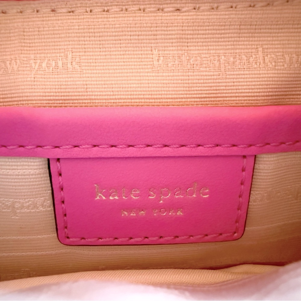NWT Kate Spade Hudson Pebbled Leather Satchel Pink Echinacea Flower MSRP $248 - Picture 9 of 11